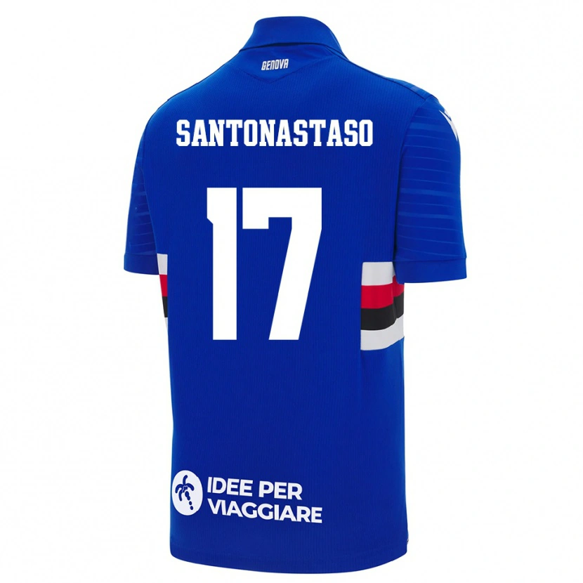 Danxen Herren Vincenzo Santonastaso #17 Blau Weiß Heimtrikot Trikot 2025/26 T-Shirt