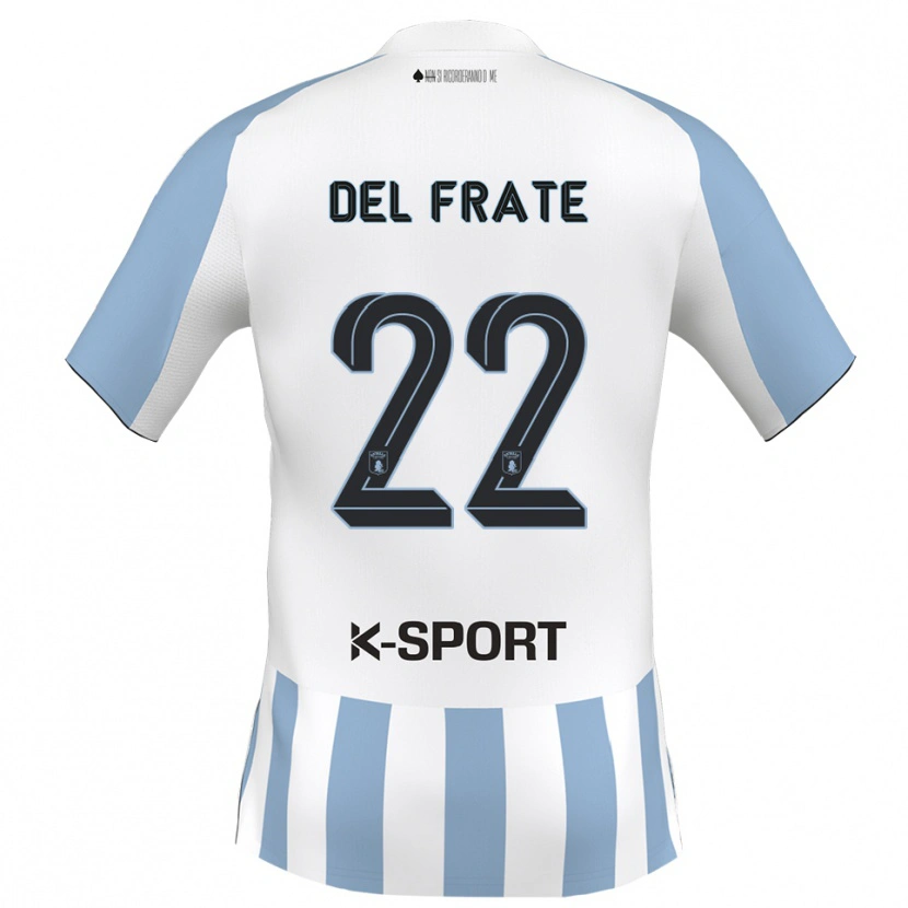 Danxen Herren Federico Del Frate #22 Weiß Himmelblau Heimtrikot Trikot 2025/26 T-Shirt