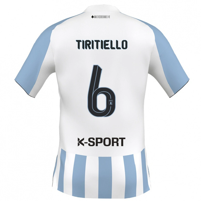 Danxen Herren Andrea Tiritiello #6 Weiß Himmelblau Heimtrikot Trikot 2025/26 T-Shirt