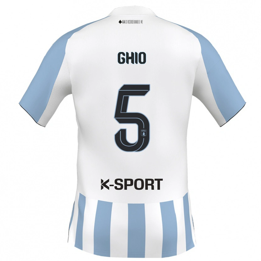 Danxen Herren Umberto Ghio #5 Weiß Himmelblau Heimtrikot Trikot 2025/26 T-Shirt