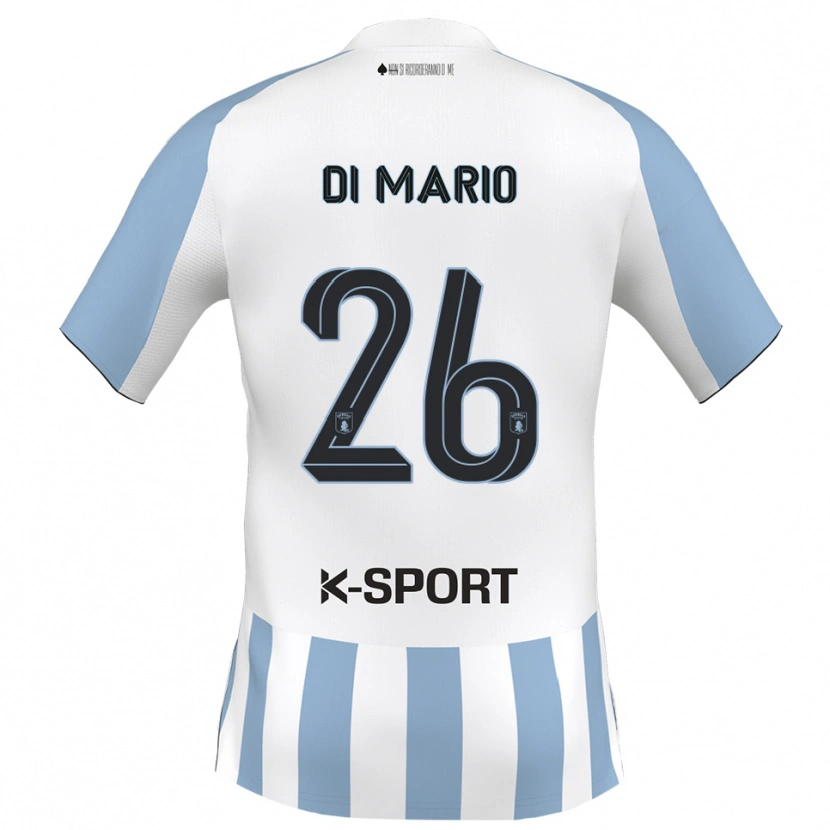 Danxen Herren Stefano Di Mario #26 Weiß Himmelblau Heimtrikot Trikot 2025/26 T-Shirt