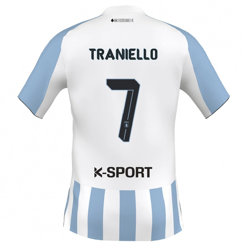 Danxen Herren Andrea Traniello #7 Weiß Himmelblau Heimtrikot Trikot 2025/26 T-Shirt