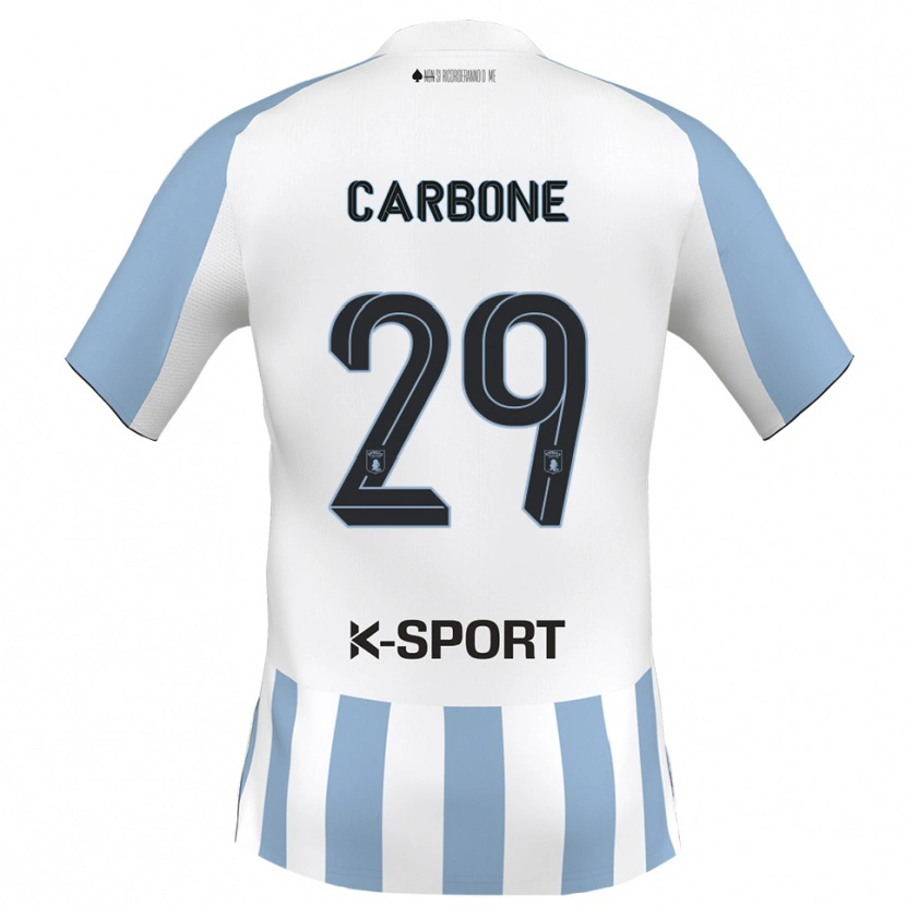 Danxen Herren Matteo Carbone #29 Weiß Himmelblau Heimtrikot Trikot 2025/26 T-Shirt