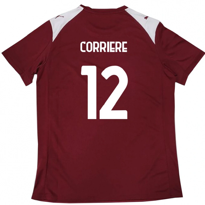 Danxen Herren Francesco Corriere #12 Burgunderrot Weiß Heimtrikot Trikot 2025/26 T-Shirt