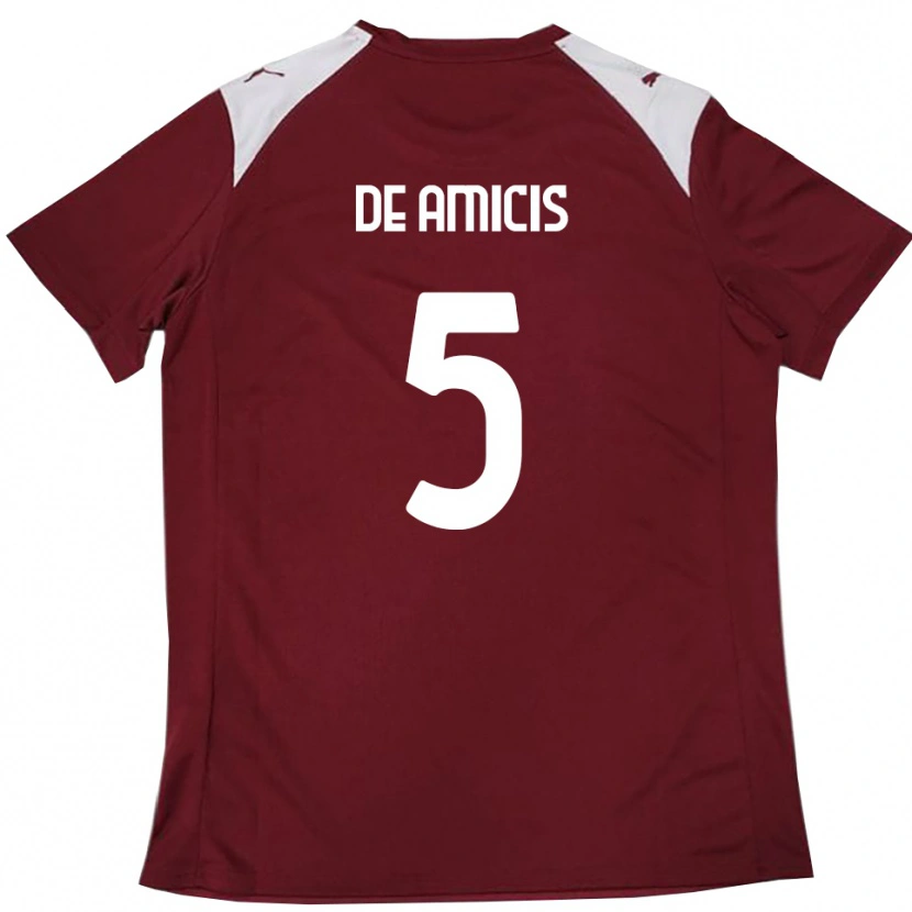 Danxen Herren Christian De Amicis #5 Burgunderrot Weiß Heimtrikot Trikot 2025/26 T-Shirt