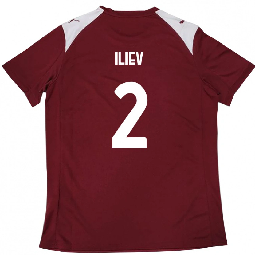 Danxen Herren Mario Iliev #2 Burgunderrot Weiß Heimtrikot Trikot 2025/26 T-Shirt