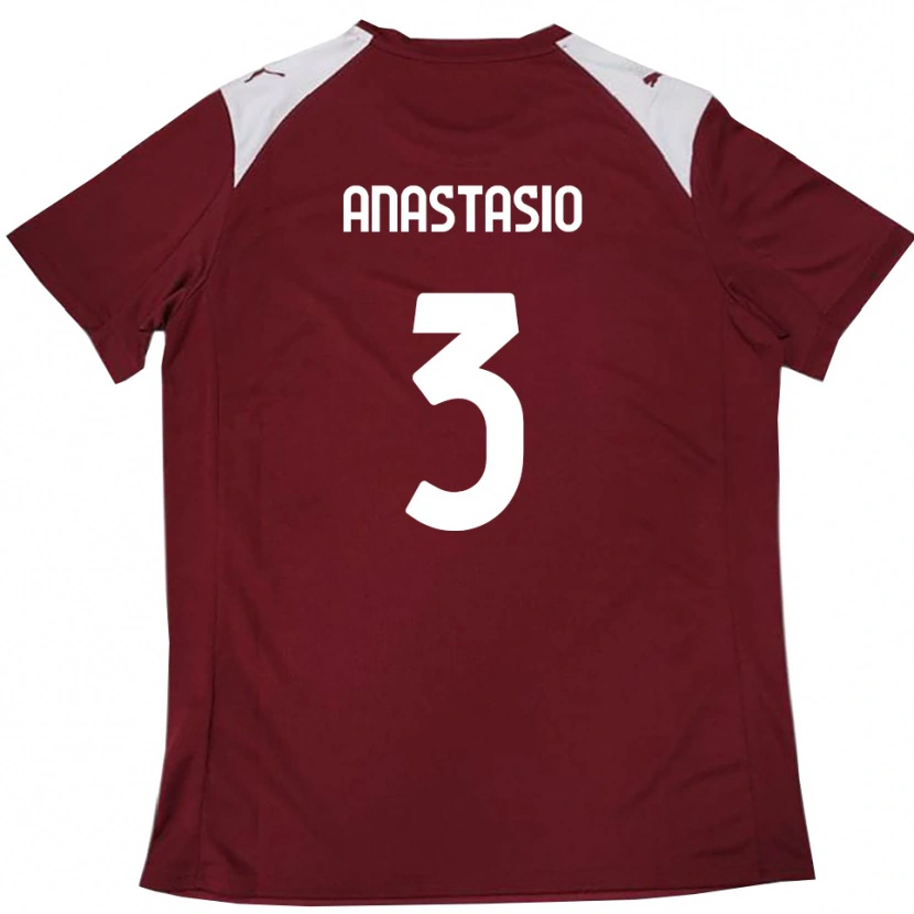 Danxen Herren Armando Anastasio #3 Burgunderrot Weiß Heimtrikot Trikot 2025/26 T-Shirt