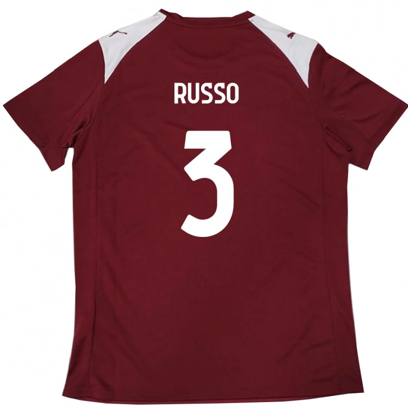 Danxen Herren Mattia Russo #3 Burgunderrot Weiß Heimtrikot Trikot 2025/26 T-Shirt