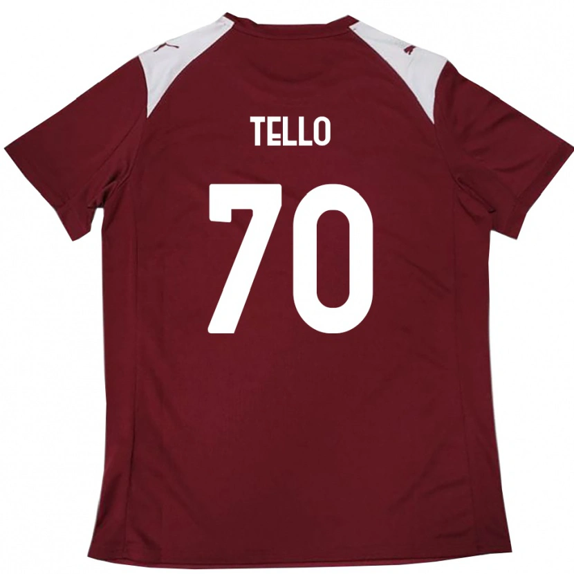 Danxen Herren Andrés Tello #70 Burgunderrot Weiß Heimtrikot Trikot 2025/26 T-Shirt