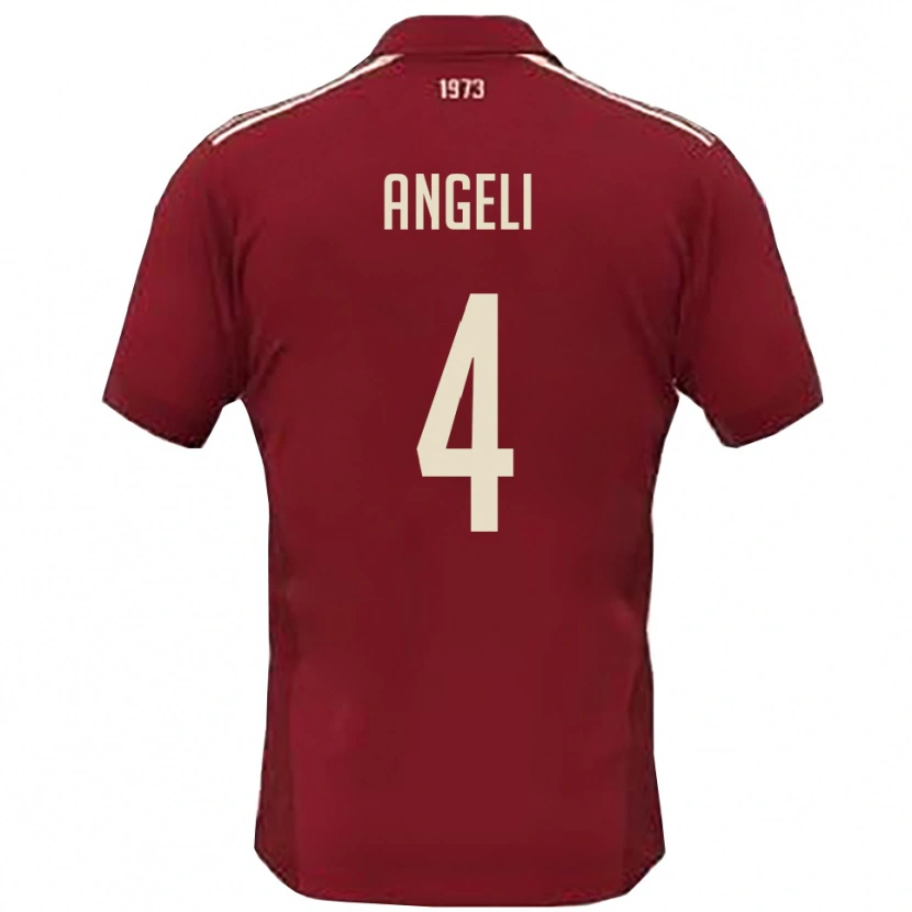 Danxen Herren Matteo Angeli #4 Burgunderrot Weiß Heimtrikot Trikot 2025/26 T-Shirt