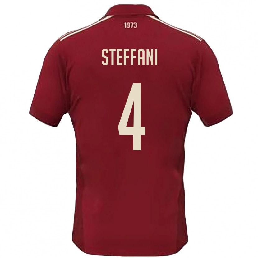 Danxen Herren Riccardo Steffani #4 Burgunderrot Weiß Heimtrikot Trikot 2025/26 T-Shirt