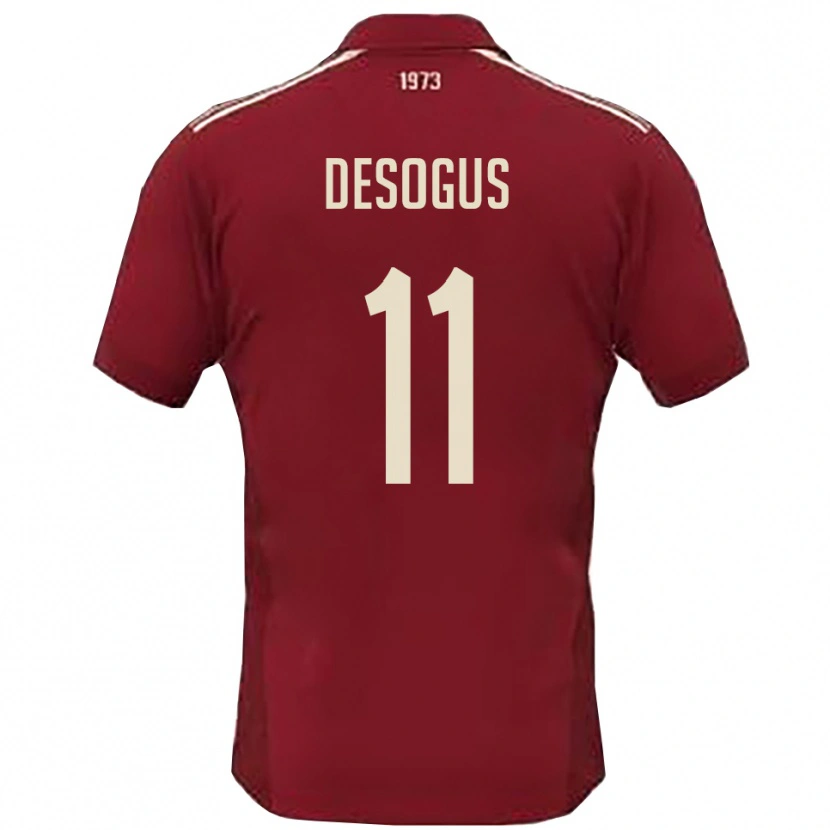 Danxen Herren Jacopo Desogus #11 Burgunderrot Weiß Heimtrikot Trikot 2025/26 T-Shirt
