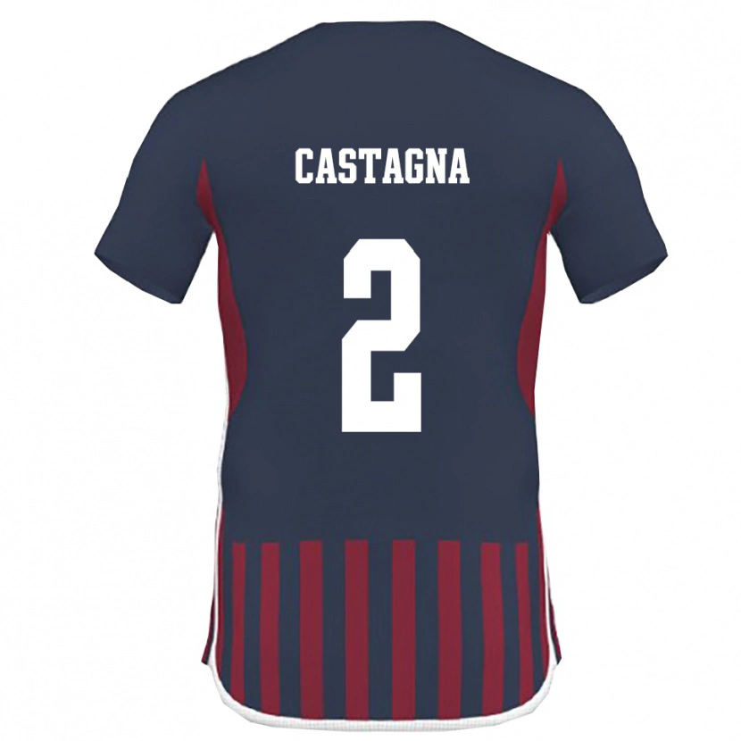 Danxen Herren Pierfrancesco Castagna #2 Marineblau Rot Heimtrikot Trikot 2025/26 T-Shirt