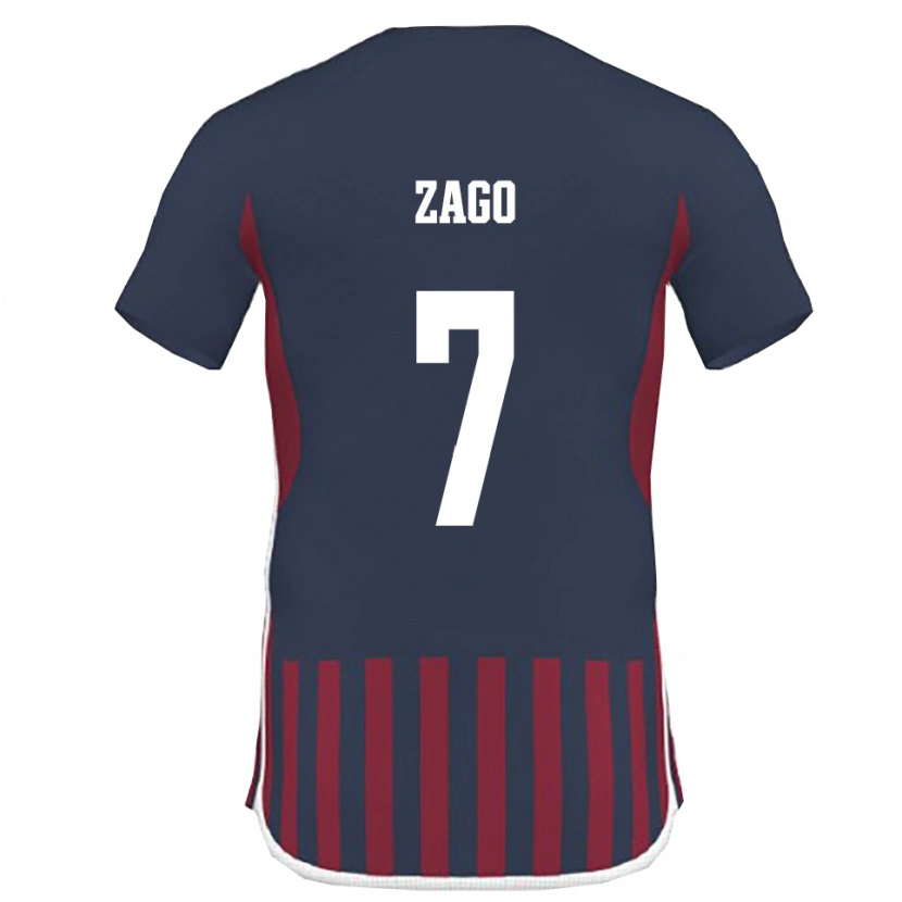 Danxen Herren Federico Zago #7 Marineblau Rot Heimtrikot Trikot 2025/26 T-Shirt