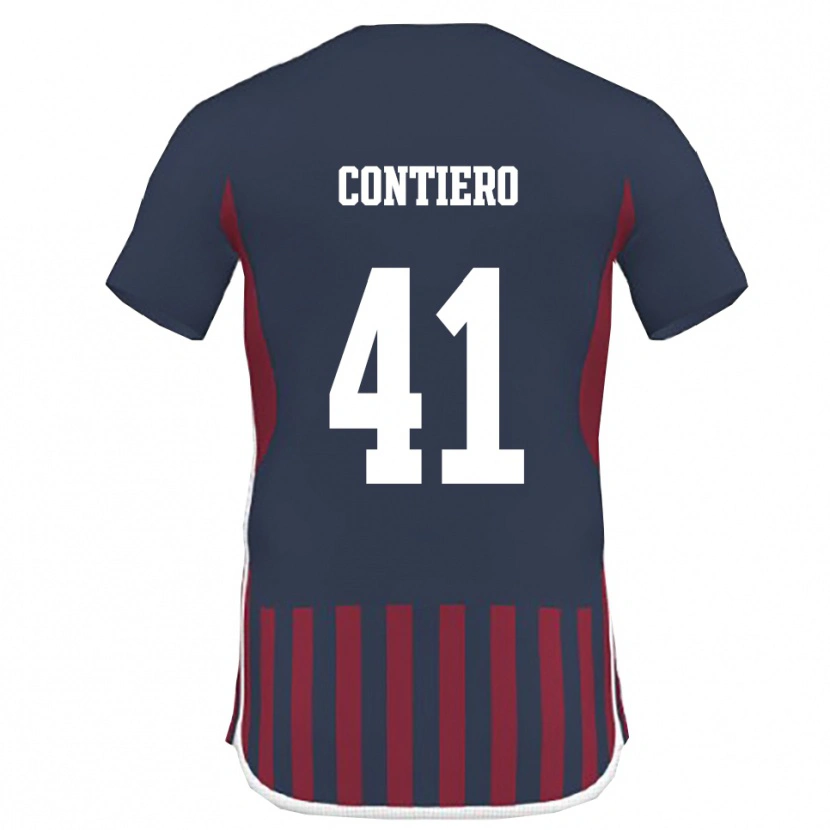 Danxen Herren Edoardo Contiero #41 Marineblau Rot Heimtrikot Trikot 2025/26 T-Shirt
