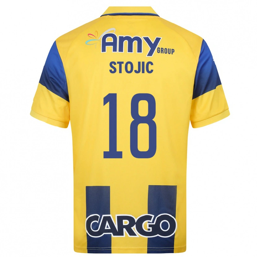 Danxen Herren Nemanja Stojic #18 Gelb Marineblau Heimtrikot Trikot 2025/26 T-Shirt