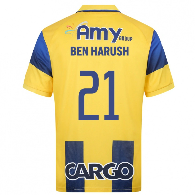 Danxen Herren Noam Ben Harush #21 Gelb Marineblau Heimtrikot Trikot 2025/26 T-Shirt