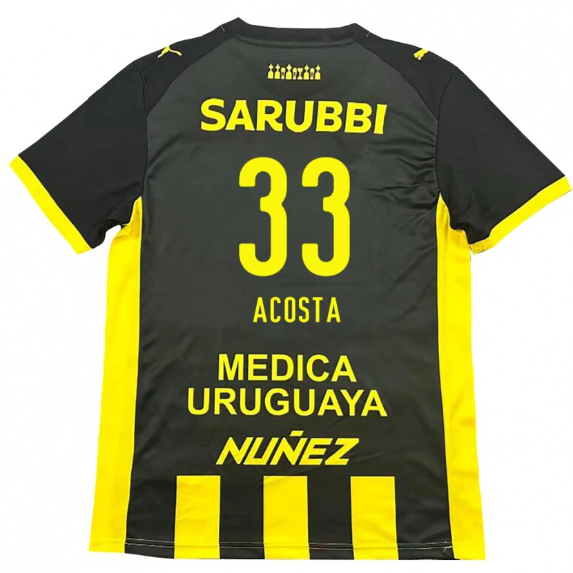 Danxen Herren Nahuel Acosta #33 Gelb Schwarz Heimtrikot Trikot 2025/26 T-Shirt