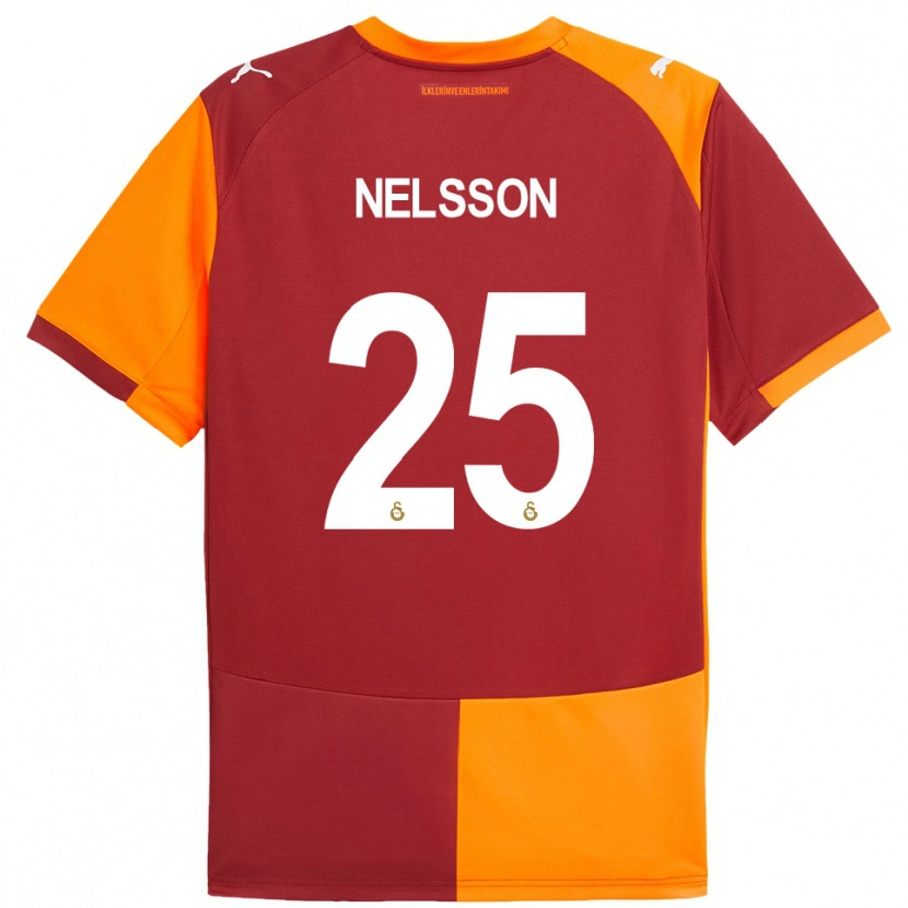 Danxen Herren Victor Nelsson #25 Rot Orange Heimtrikot Trikot 2025/26 T-Shirt
