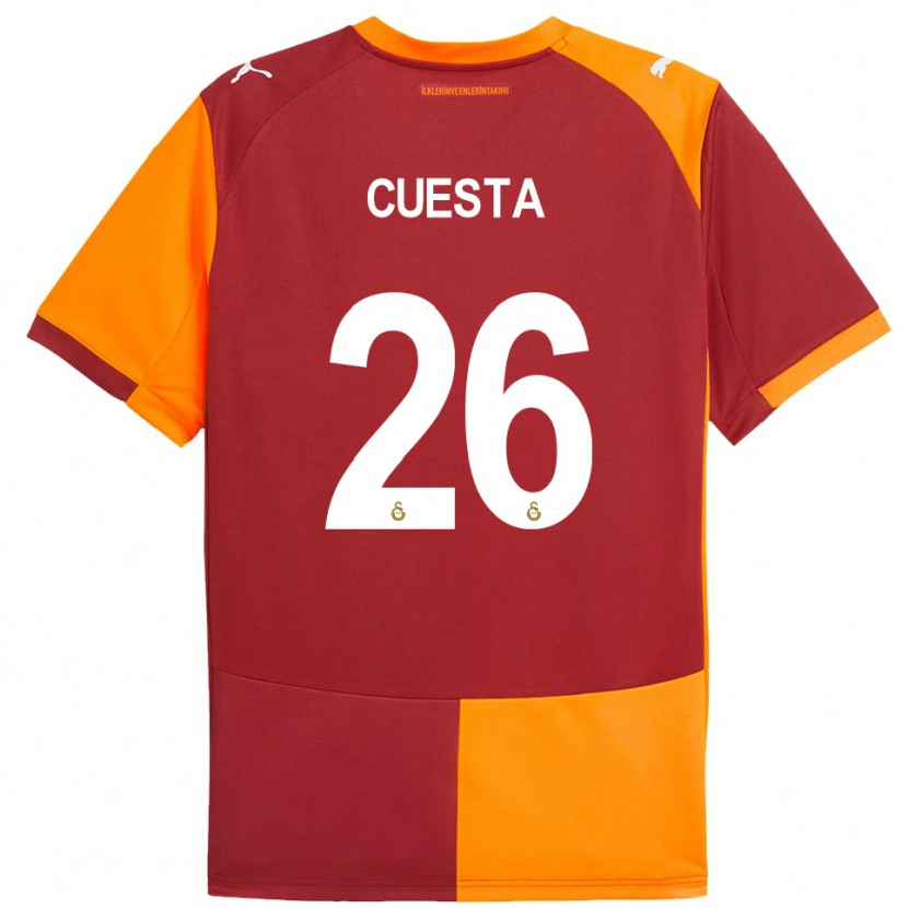 Danxen Herren Carlos Cuesta #26 Rot Orange Heimtrikot Trikot 2025/26 T-Shirt