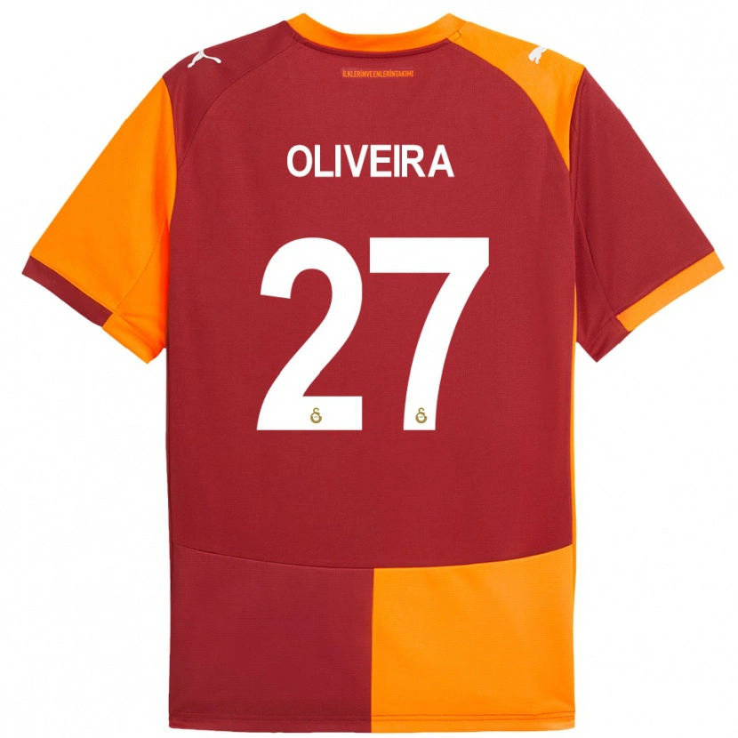 Danxen Herren Sergio Oliveira #27 Rot Orange Heimtrikot Trikot 2025/26 T-Shirt