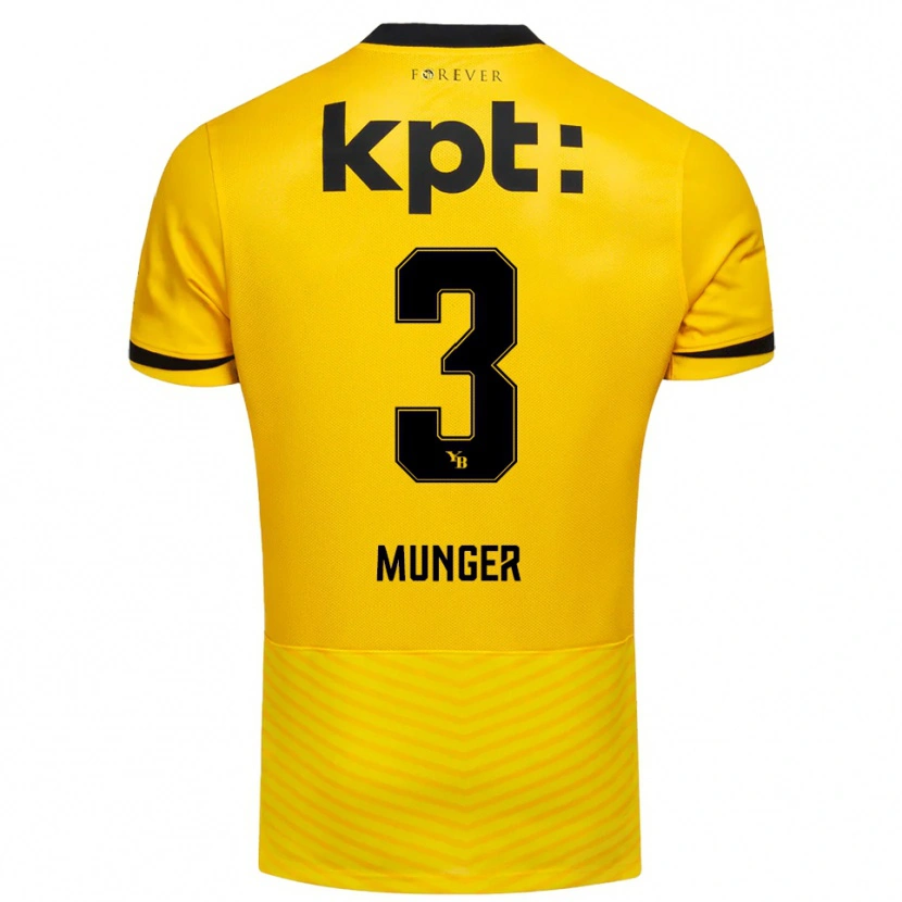 Danxen Herren Noa Münger #3 Gelb Schwarz Heimtrikot Trikot 2025/26 T-Shirt