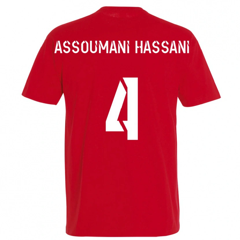 Danxen Herren Nassim Assoumani Hassani #4 Rot Gelb Heimtrikot Trikot 2025/26 T-Shirt