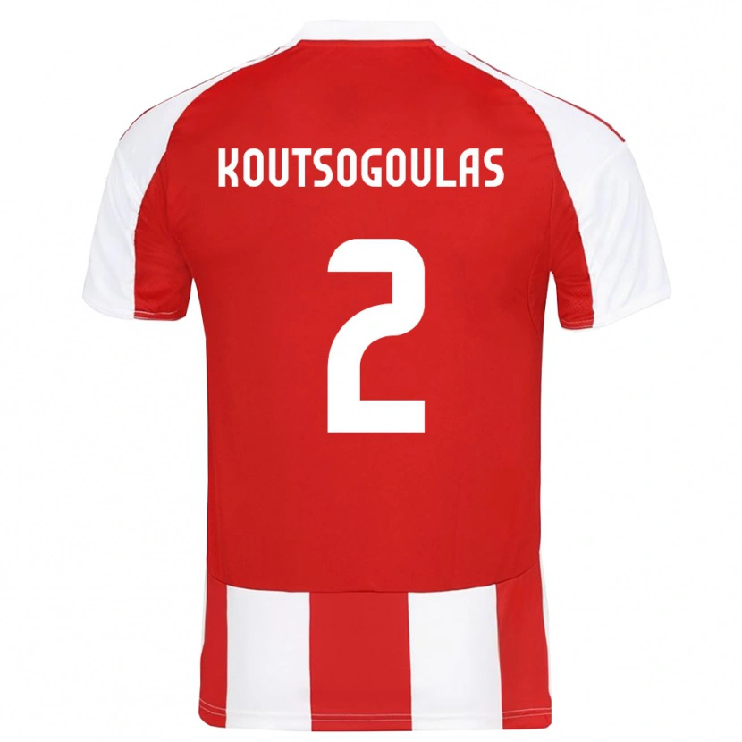 Danxen Herren Athanasios Koutsogoulas #2 Rot Weiß Heimtrikot Trikot 2025/26 T-Shirt