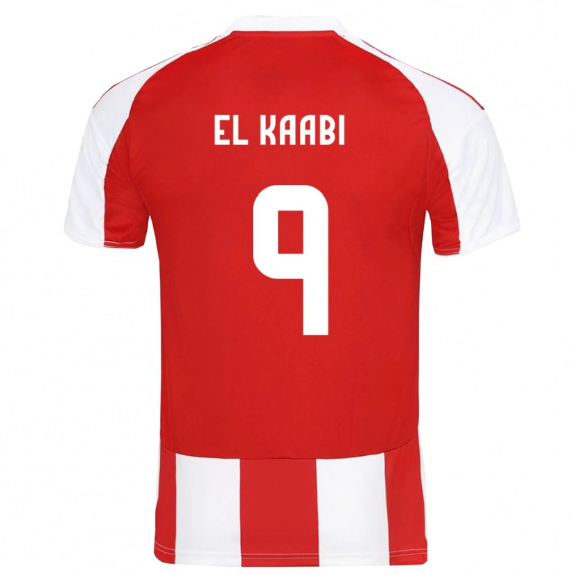 Danxen Herren Ayoub El Kaabi #9 Rot Weiß Heimtrikot Trikot 2025/26 T-Shirt