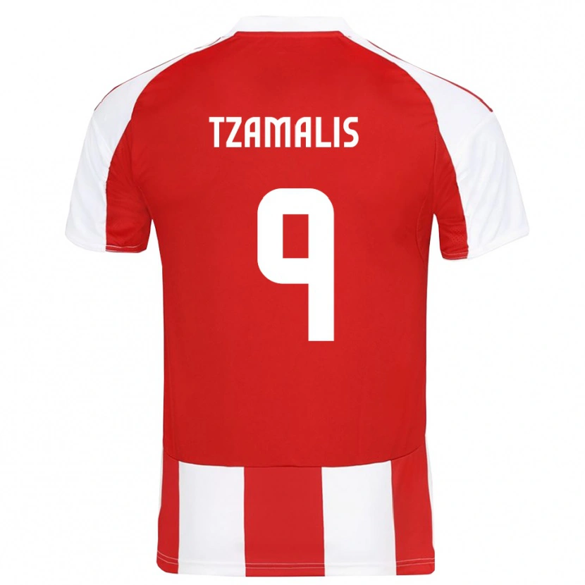 Danxen Herren Alexandros Tzamalis #9 Rot Weiß Heimtrikot Trikot 2025/26 T-Shirt