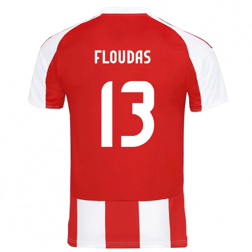 Danxen Herren Apostolos Floudas #13 Rot Weiß Heimtrikot Trikot 2025/26 T-Shirt