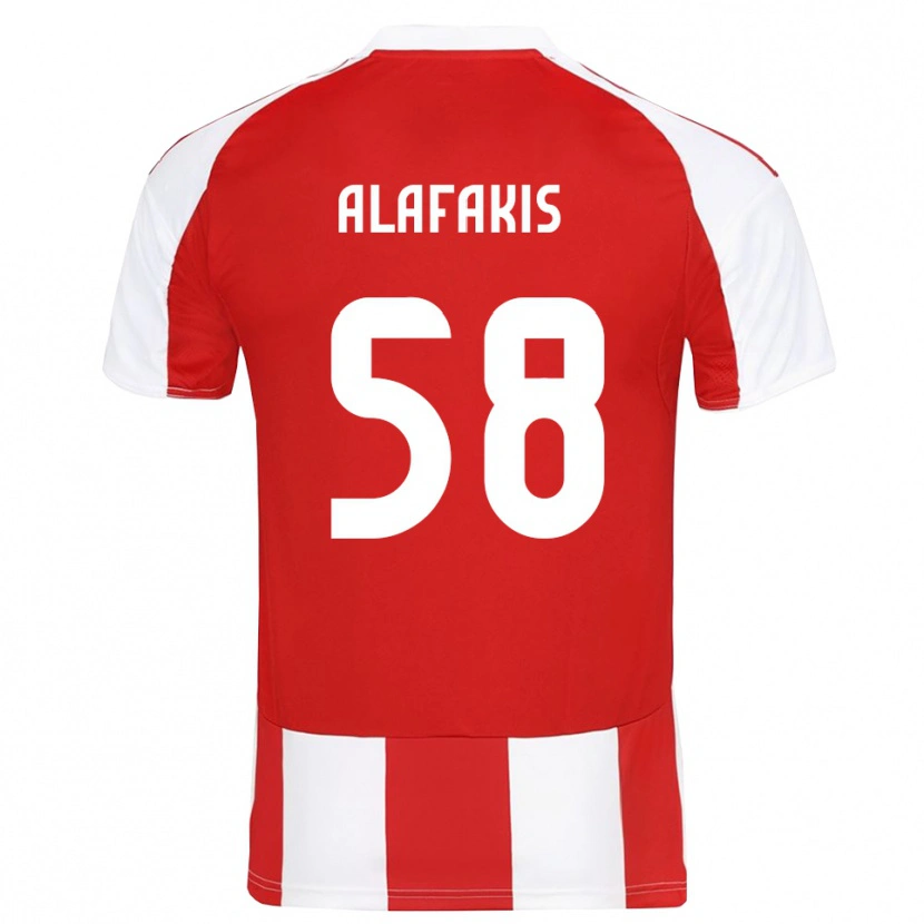 Danxen Herren Nektarios Alafakis #58 Rot Weiß Heimtrikot Trikot 2025/26 T-Shirt