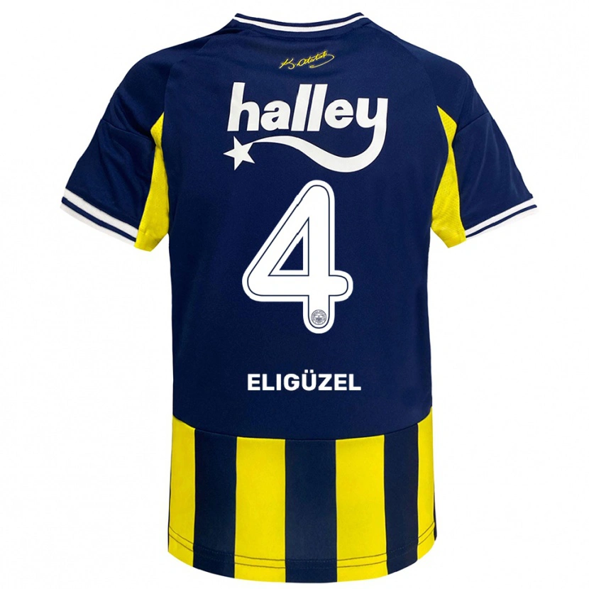 Danxen Herren Boran Eligüzel #4 Gelb Marineblau Weiß Heimtrikot Trikot 2025/26 T-Shirt