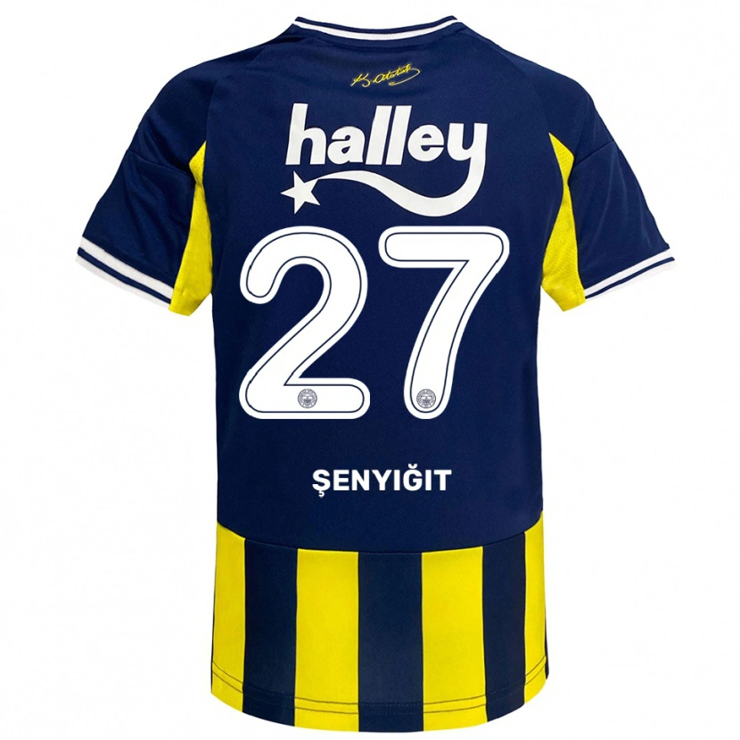 Danxen Herren Enes Şenyiğit #27 Gelb Marineblau Weiß Heimtrikot Trikot 2025/26 T-Shirt