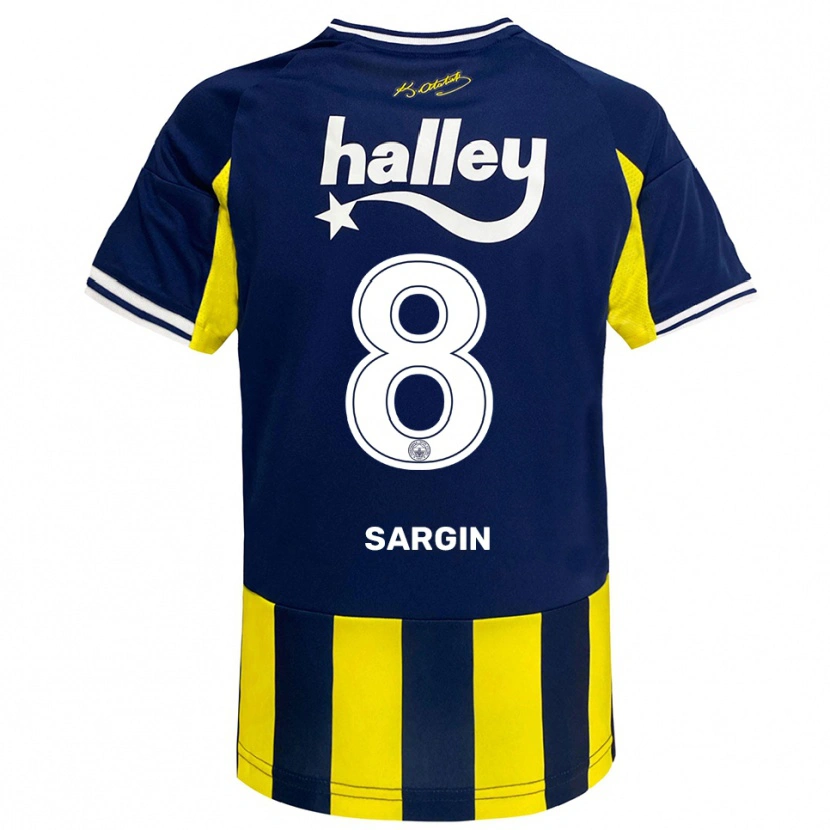 Danxen Herren Samet Sargın #8 Gelb Marineblau Weiß Heimtrikot Trikot 2025/26 T-Shirt