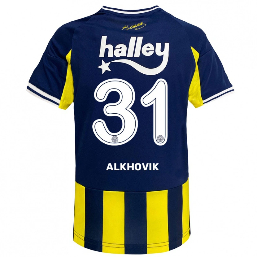 Danxen Herren Karyna Alkhovik #31 Gelb Marineblau Weiß Heimtrikot Trikot 2025/26 T-Shirt