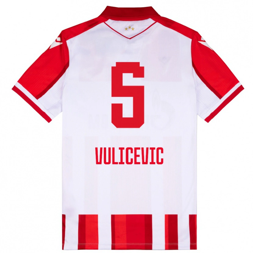 Danxen Herren Ognjen Vulicevic #5 Rot Weiß Heimtrikot Trikot 2025/26 T-Shirt