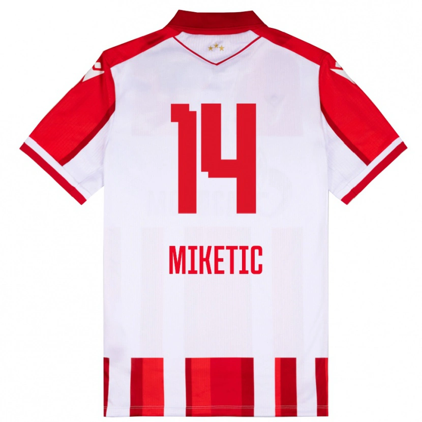 Danxen Herren Aleksandar Miketic #14 Rot Weiß Heimtrikot Trikot 2025/26 T-Shirt