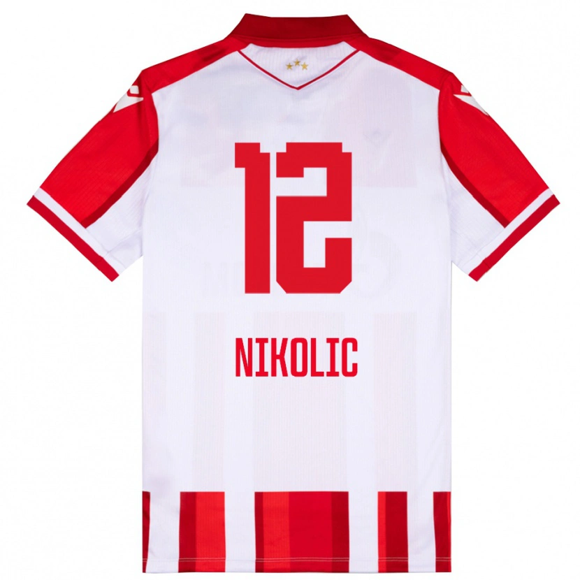 Danxen Herren Uros Nikolic #12 Rot Weiß Heimtrikot Trikot 2025/26 T-Shirt