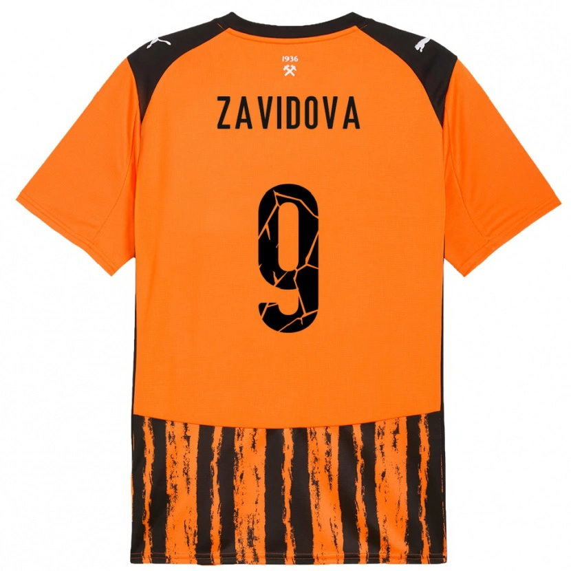 Danxen Herren Yuliana Zavidova #9 Orange Schwarz Heimtrikot Trikot 2025/26 T-Shirt