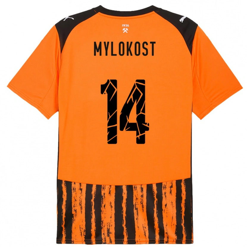 Danxen Herren Yaroslav Mylokost #14 Orange Schwarz Heimtrikot Trikot 2025/26 T-Shirt