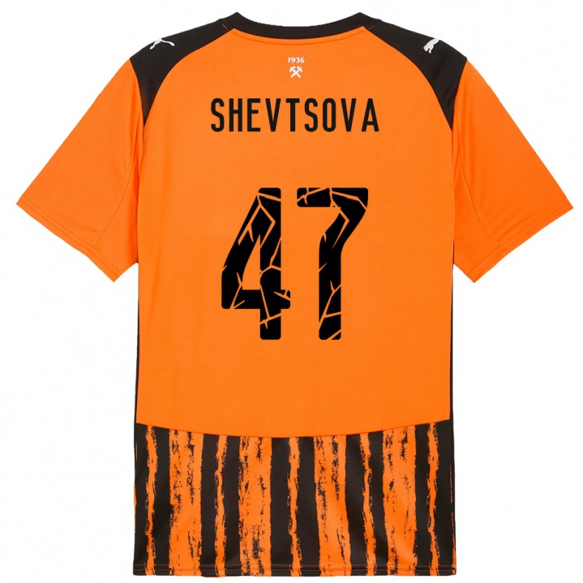 Danxen Herren Viktoriia Shevtsova #47 Orange Schwarz Heimtrikot Trikot 2025/26 T-Shirt