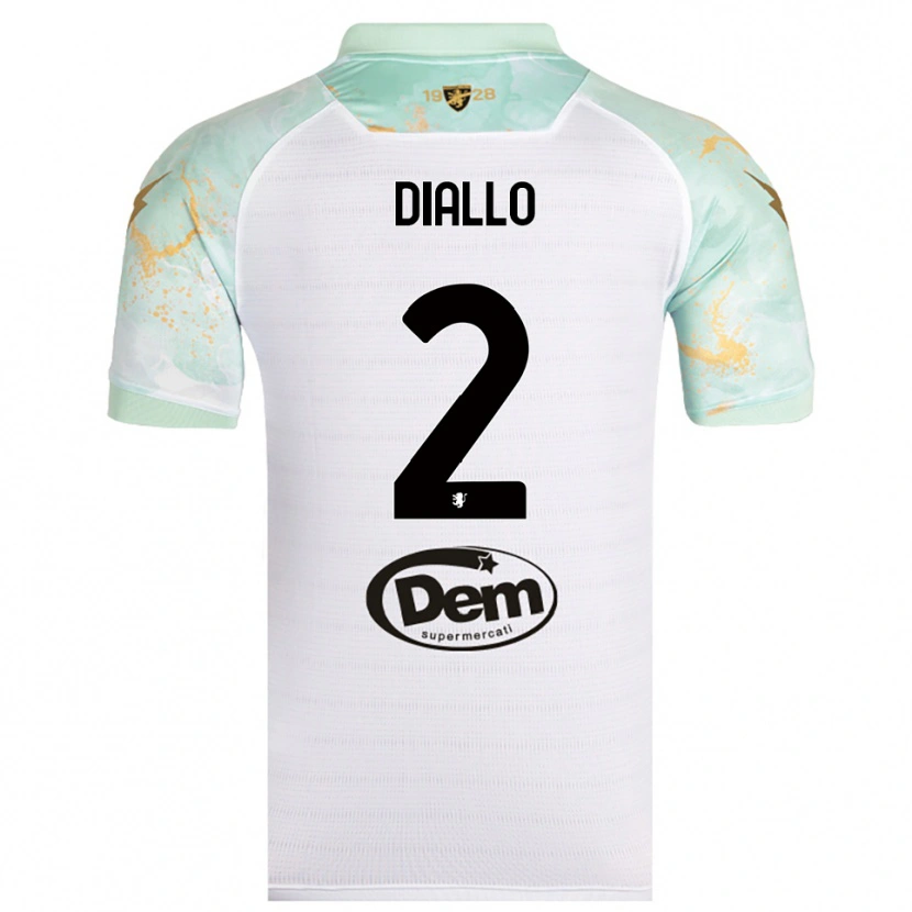 Danxen Herren Abdoul Diallo #2 Weiß Schwarz Auswärtstrikot Trikot 2025/26 T-Shirt