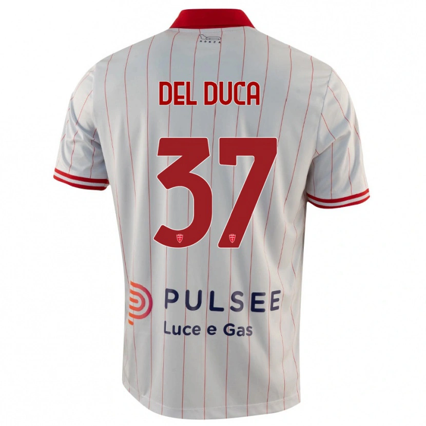 Danxen Herren Jacopo Del Duca #37 Weiß Rot Blau Auswärtstrikot Trikot 2025/26 T-Shirt