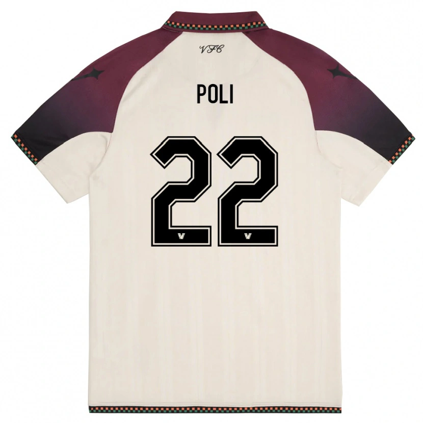 Danxen Herren Elena Poli #22 Cremefarben Burgund Auswärtstrikot Trikot 2025/26 T-Shirt