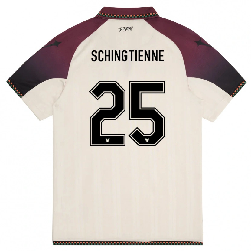 Danxen Herren Joël Schingtienne #25 Cremefarben Burgund Auswärtstrikot Trikot 2025/26 T-Shirt