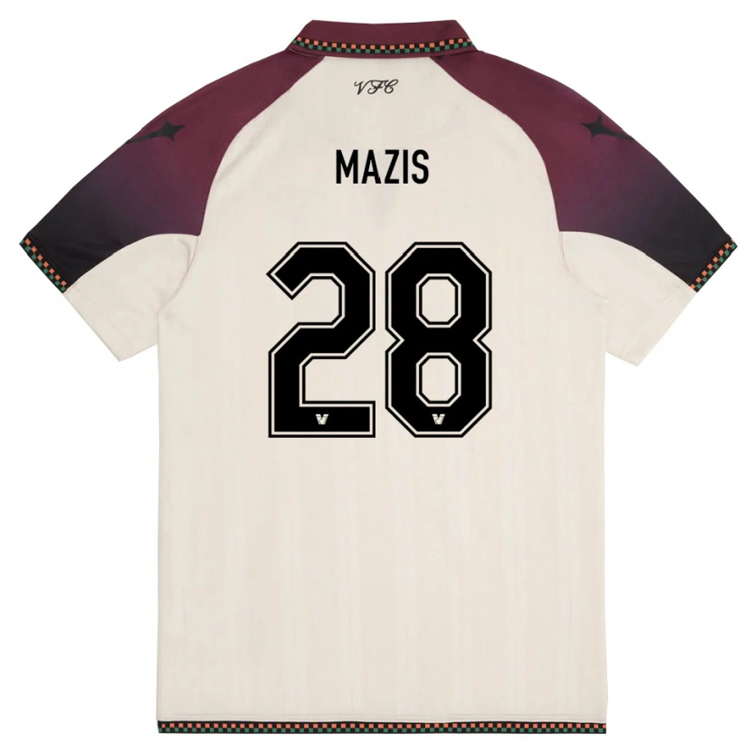 Danxen Herren Francesca Mazis #28 Cremefarben Burgund Auswärtstrikot Trikot 2025/26 T-Shirt