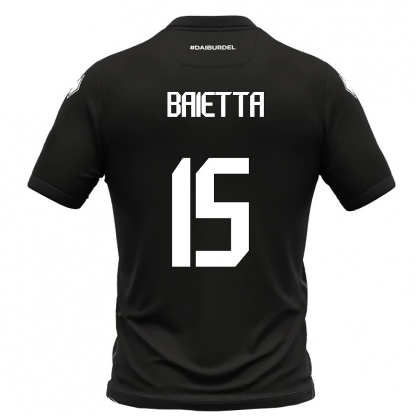 Danxen Herren Pietro Baietta #15 Schwarz Weiß Auswärtstrikot Trikot 2025/26 T-Shirt