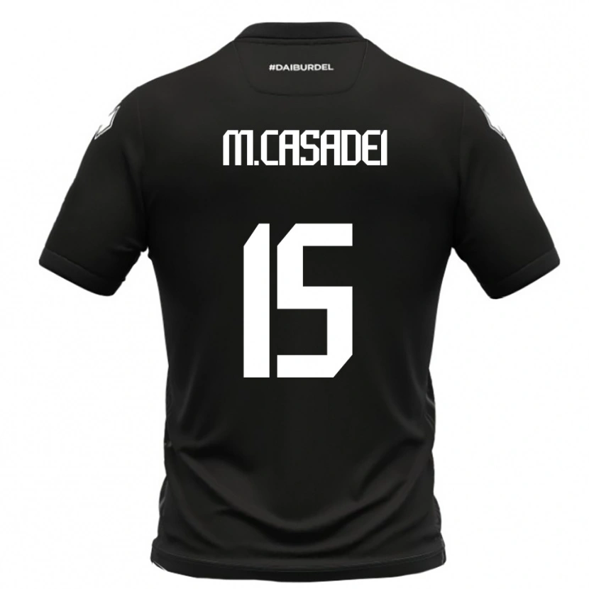 Danxen Herren Matteo Casadei #15 Schwarz Weiß Auswärtstrikot Trikot 2025/26 T-Shirt