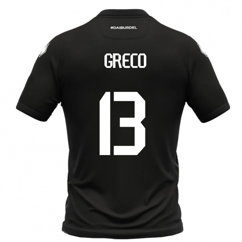 Danxen Herren Nicolò Greco #13 Schwarz Weiß Auswärtstrikot Trikot 2025/26 T-Shirt